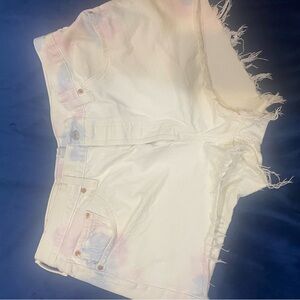 Levi's 501 White Distressed Jean Shorts Size 34